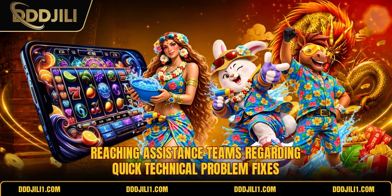 Reaching assistance teams regarding quick technical problem fixes