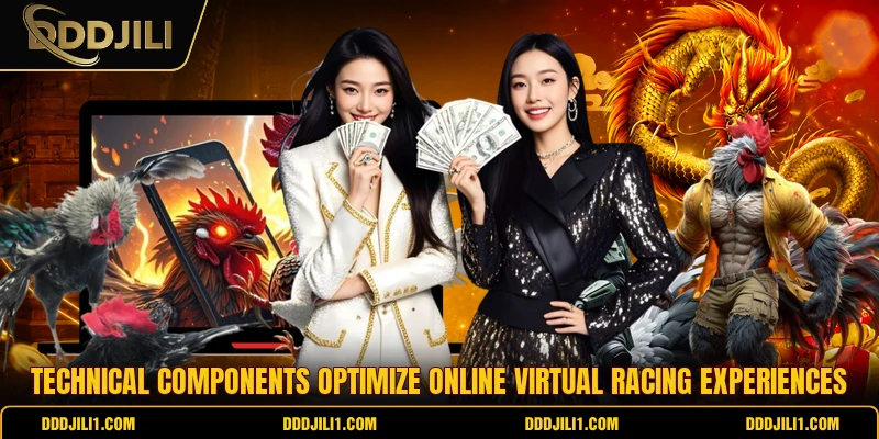 Technical components optimize online virtual racing experiences